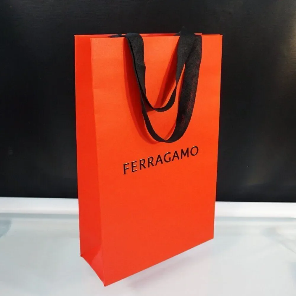 Salvatore Ferragamo EMPTY Red Gift Tote Bag 10.5